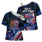 Australian National Flag Day Cross Shoulder Shirt Kangaroo Mascot and Country Map