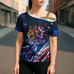 Australian National Flag Day Cross Shoulder Shirt Kangaroo Mascot and Country Map