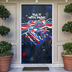 Australian National Flag Day Door Cover Kangaroo Mascot and Country Map