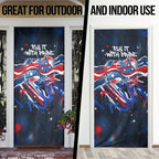 Australian National Flag Day Door Cover Kangaroo Mascot and Country Map