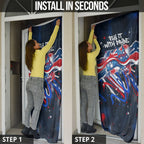 Australian National Flag Day Door Cover Kangaroo Mascot and Country Map