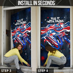 Australian National Flag Day Door Cover Kangaroo Mascot and Country Map