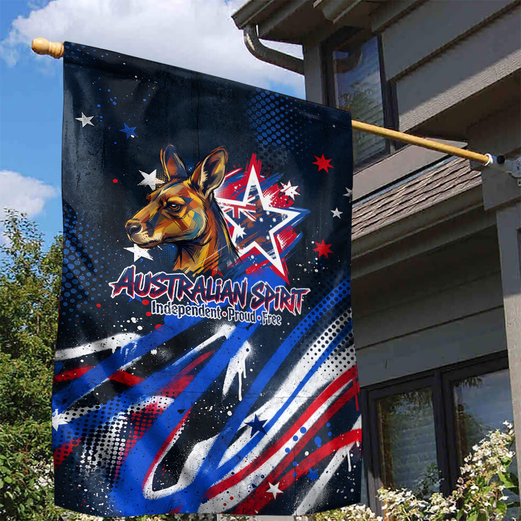 Australian National Flag Day Garden Flag Kangaroo Mascot and Country Map