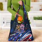Australian National Flag Day Grocery Bag Kangaroo Mascot and Country Map