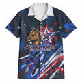 Australian National Flag Day Hawaiian Shirt Kangaroo Mascot and Country Map