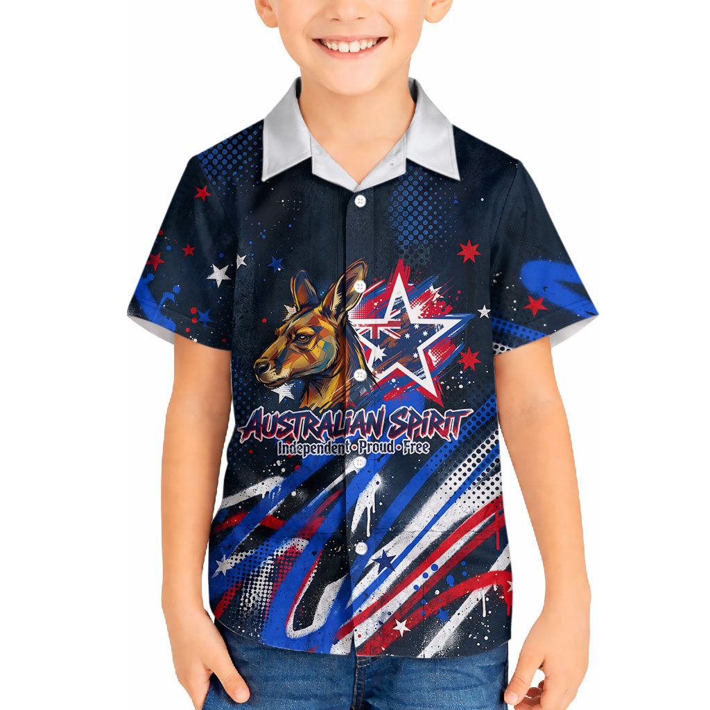 Australian National Flag Day Hawaiian Shirt Kangaroo Mascot and Country Map