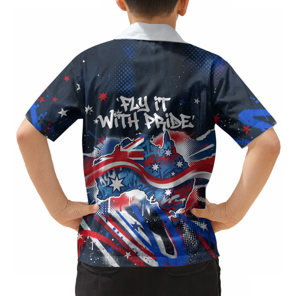 Australian National Flag Day Hawaiian Shirt Kangaroo Mascot and Country Map