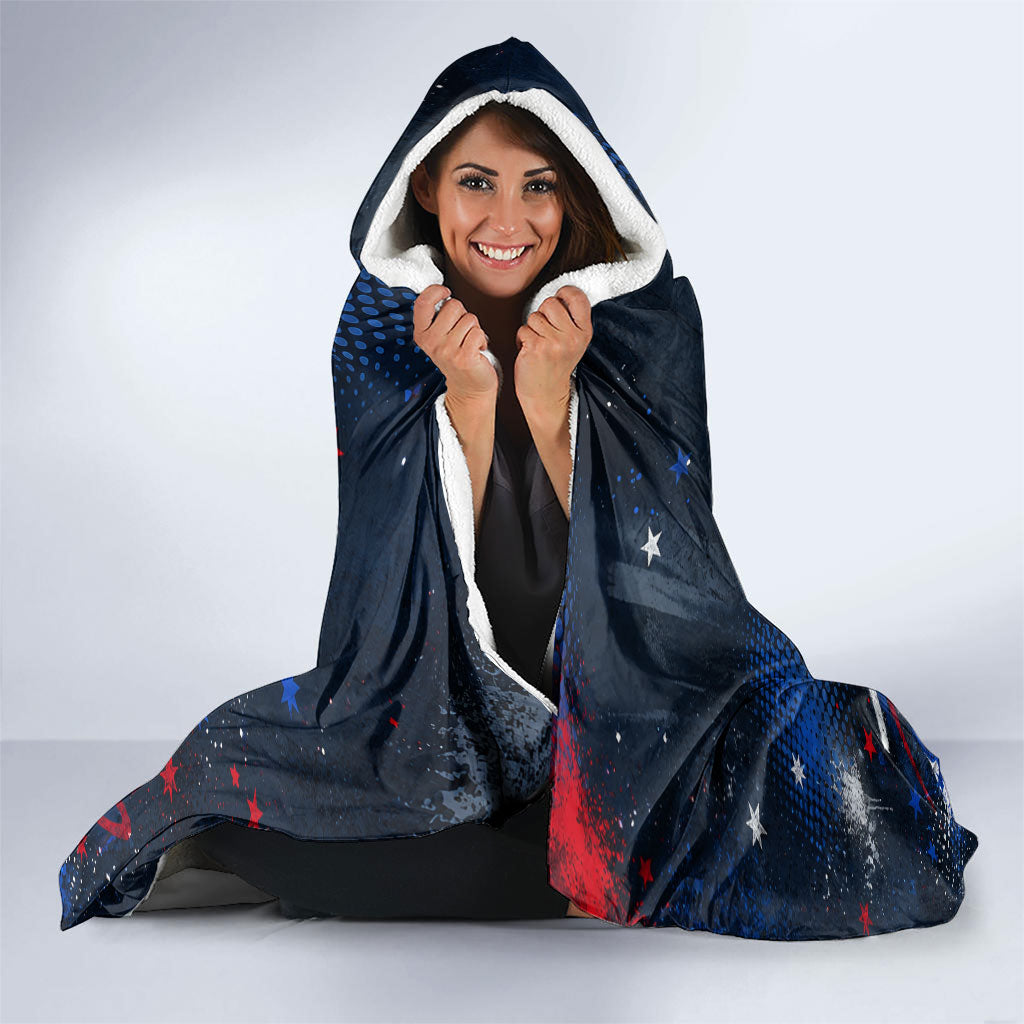 Australian National Flag Day Hooded Blanket Kangaroo Mascot and Country Map