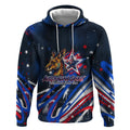 Australian National Flag Day Hoodie Kangaroo Mascot and Country Map