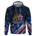 Australian National Flag Day Hoodie Kangaroo Mascot and Country Map
