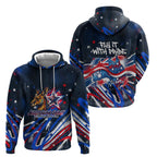 Australian National Flag Day Hoodie Kangaroo Mascot and Country Map
