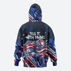 Australian National Flag Day Hoodie Kangaroo Mascot and Country Map