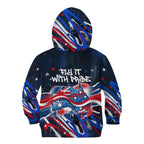 Australian National Flag Day Kid Hoodie Kangaroo Mascot and Country Map