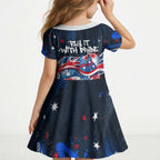 Australian National Flag Day Kid Short Sleeve Dress Kangaroo Mascot and Country Map