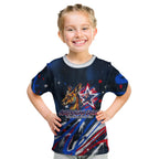 Australian National Flag Day Kid T Shirt Kangaroo Mascot and Country Map