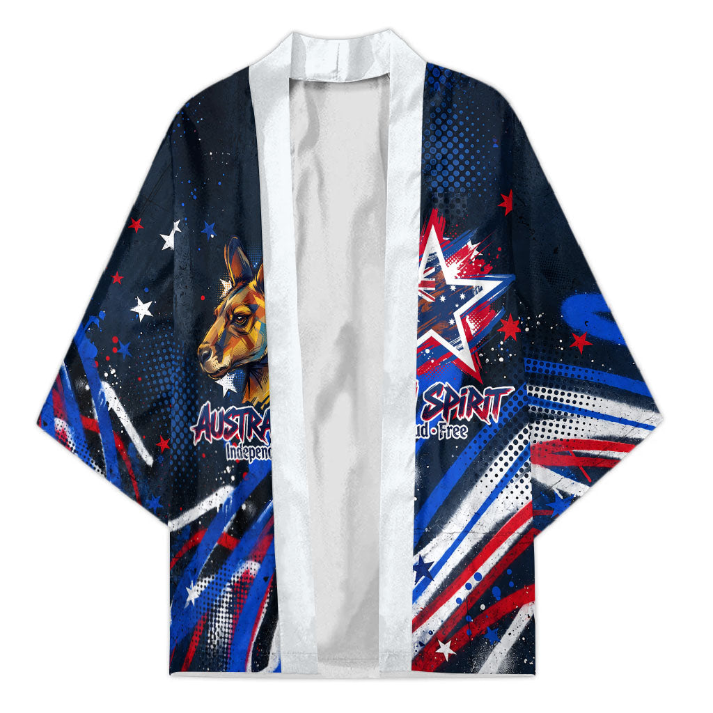 Australian National Flag Day Kimono Kangaroo Mascot and Country Map