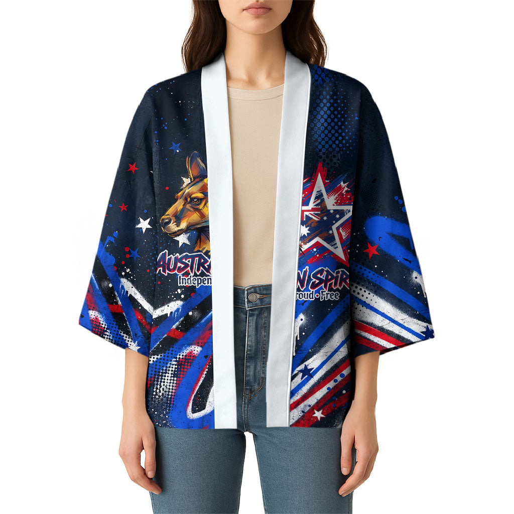 Australian National Flag Day Kimono Kangaroo Mascot and Country Map