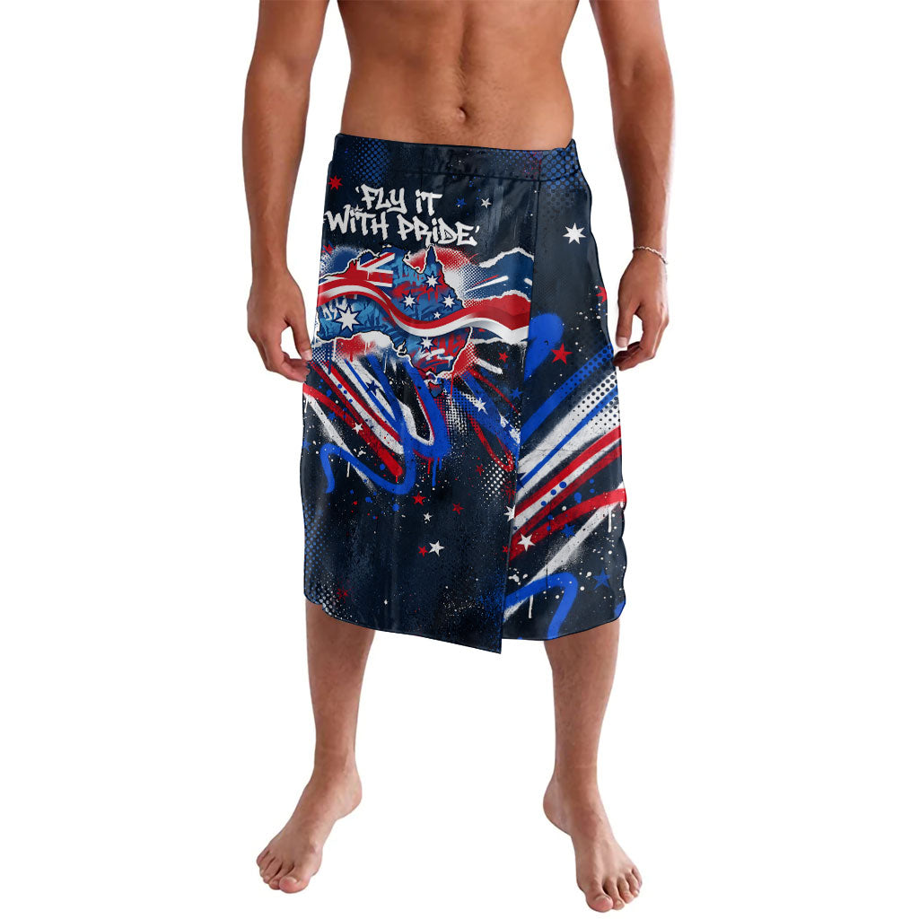 Australian National Flag Day Lavalava Kangaroo Mascot and Country Map