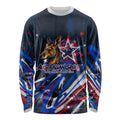 Australian National Flag Day Long Sleeve Shirt Kangaroo Mascot and Country Map
