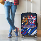 Australian National Flag Day Luggage Cover Kangaroo Mascot and Country Map