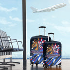Australian National Flag Day Luggage Cover Kangaroo Mascot and Country Map