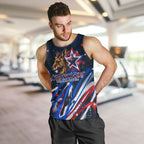 Australian National Flag Day Men Tank Top Kangaroo Mascot and Country Map