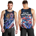 Australian National Flag Day Men Tank Top Kangaroo Mascot and Country Map