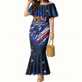 Australian National Flag Day Mermaid Dress Kangaroo Mascot and Country Map