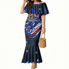 Australian National Flag Day Mermaid Dress Kangaroo Mascot and Country Map