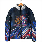 Australian National Flag Day Padded Jacket Kangaroo Mascot and Country Map