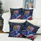 Australian National Flag Day Pillow Cover Kangaroo Mascot and Country Map