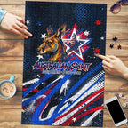 Australian National Flag Day Puzzle Kangaroo Mascot and Country Map