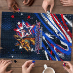 Australian National Flag Day Puzzle Kangaroo Mascot and Country Map