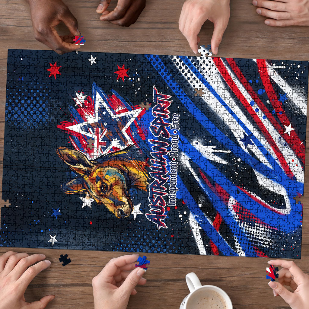 Australian National Flag Day Puzzle Kangaroo Mascot and Country Map