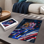 Australian National Flag Day Puzzle Kangaroo Mascot and Country Map