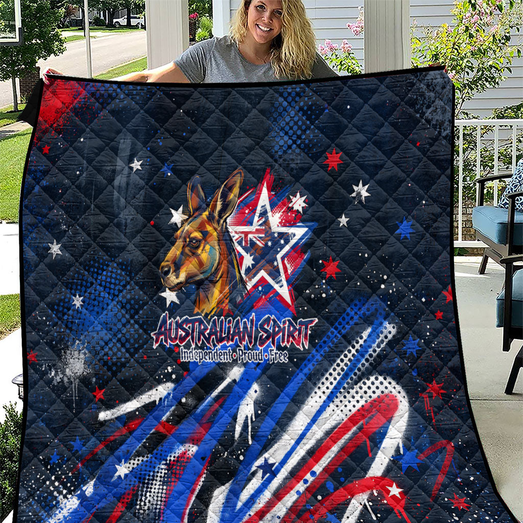 Australian National Flag Day Quilt Kangaroo Mascot and Country Map