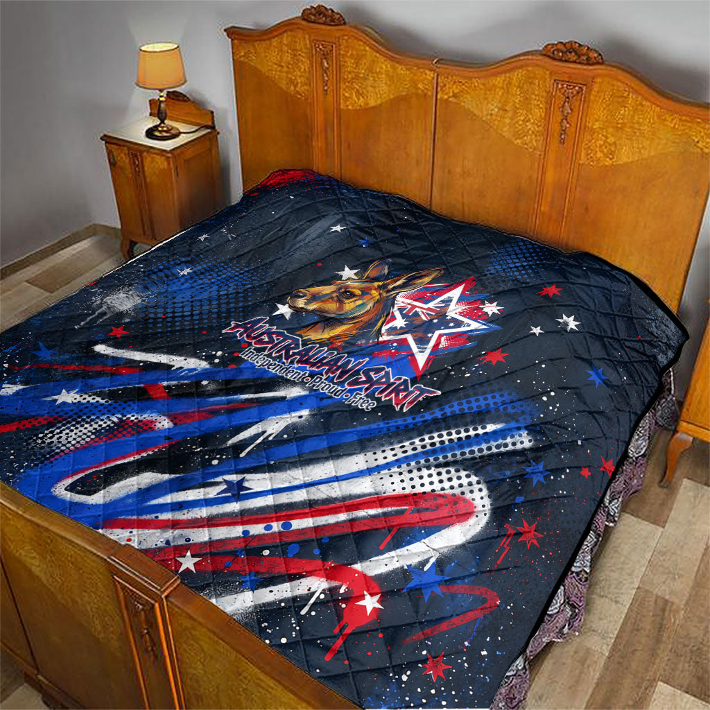Australian National Flag Day Quilt Kangaroo Mascot and Country Map