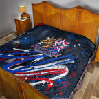 Australian National Flag Day Quilt Kangaroo Mascot and Country Map