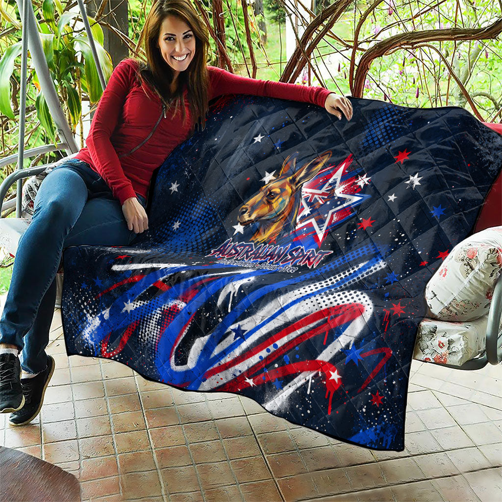 Australian National Flag Day Quilt Kangaroo Mascot and Country Map