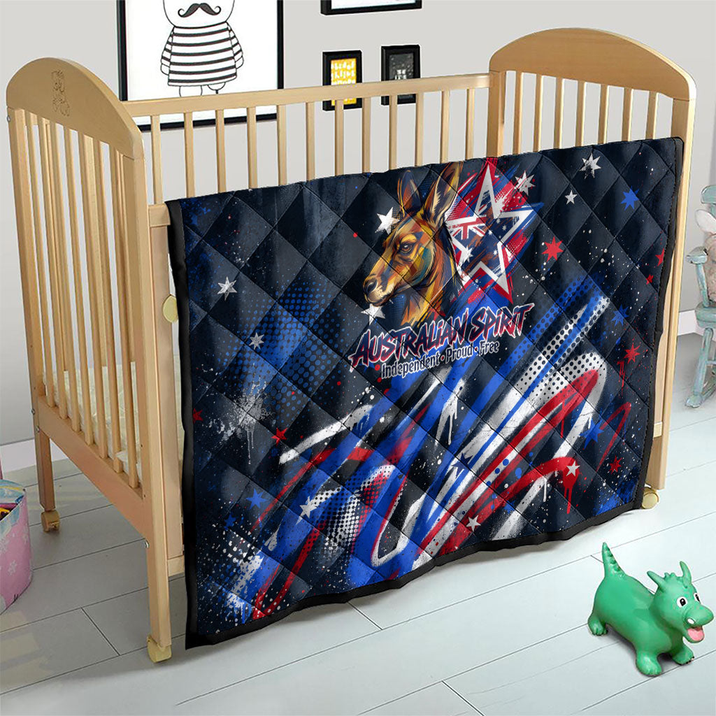 Australian National Flag Day Quilt Kangaroo Mascot and Country Map