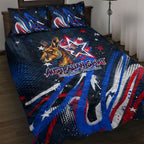 Australian National Flag Day Quilt Bed Set Kangaroo Mascot and Country Map