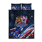 Australian National Flag Day Quilt Bed Set Kangaroo Mascot and Country Map