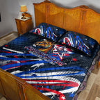 Australian National Flag Day Quilt Bed Set Kangaroo Mascot and Country Map