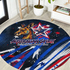 Australian National Flag Day Round Carpet Kangaroo Mascot and Country Map