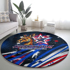Australian National Flag Day Round Carpet Kangaroo Mascot and Country Map