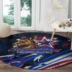 Australian National Flag Day Round Carpet Kangaroo Mascot and Country Map