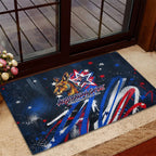 Australian National Flag Day Rubber Doormat Kangaroo Mascot and Country Map