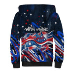 Australian National Flag Day Sherpa Hoodie Kangaroo Mascot and Country Map
