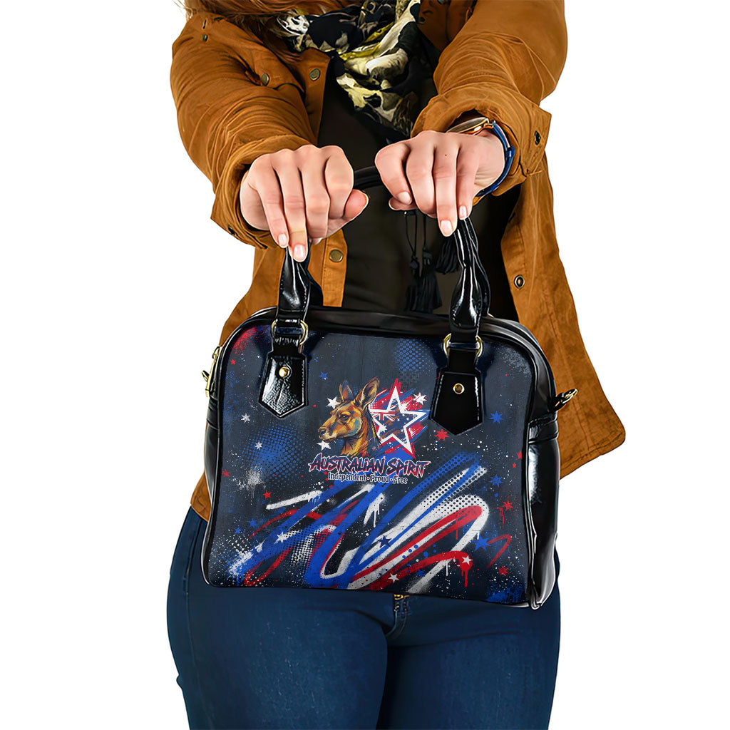 Australian National Flag Day Shoulder Handbag Kangaroo Mascot and Country Map