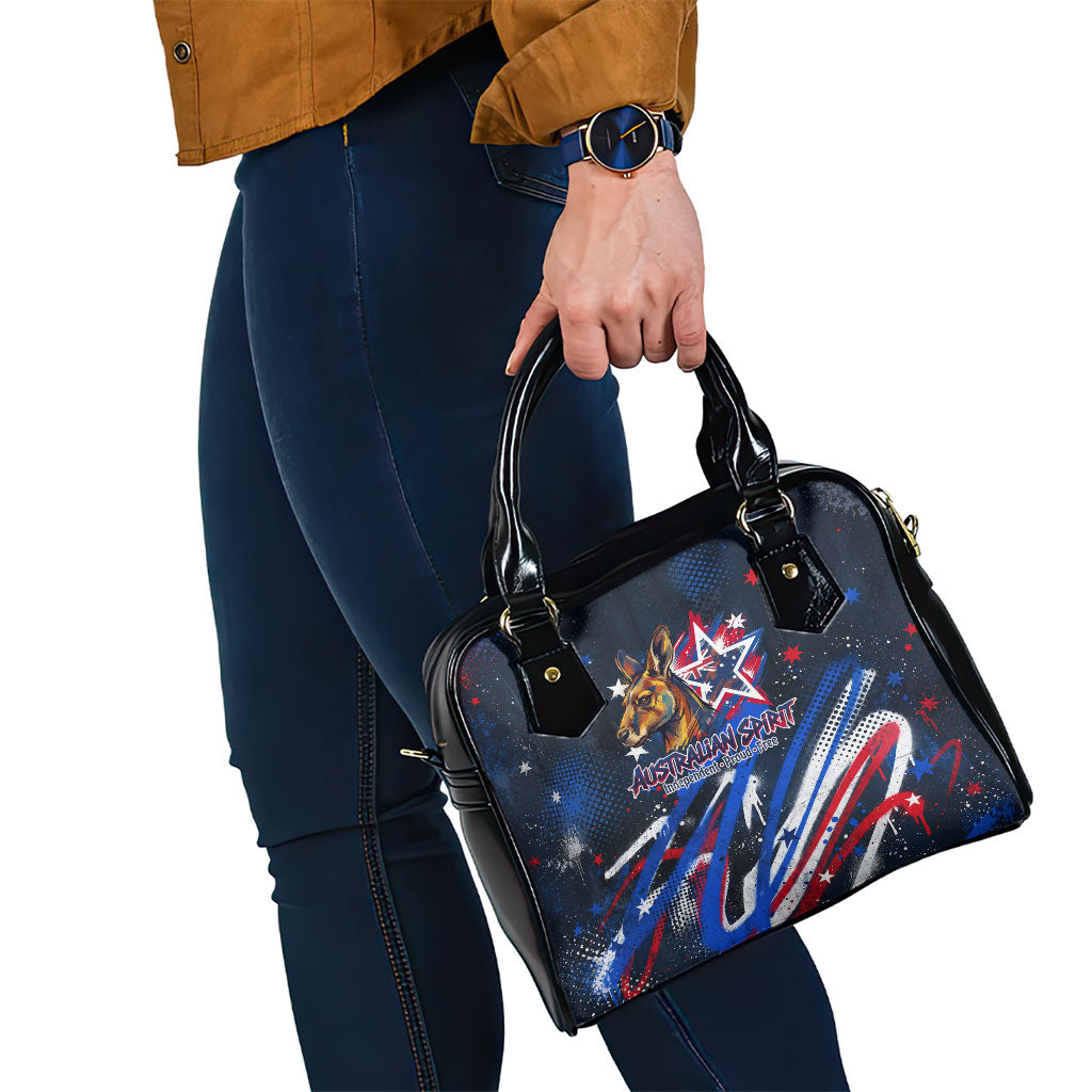 Australian National Flag Day Shoulder Handbag Kangaroo Mascot and Country Map